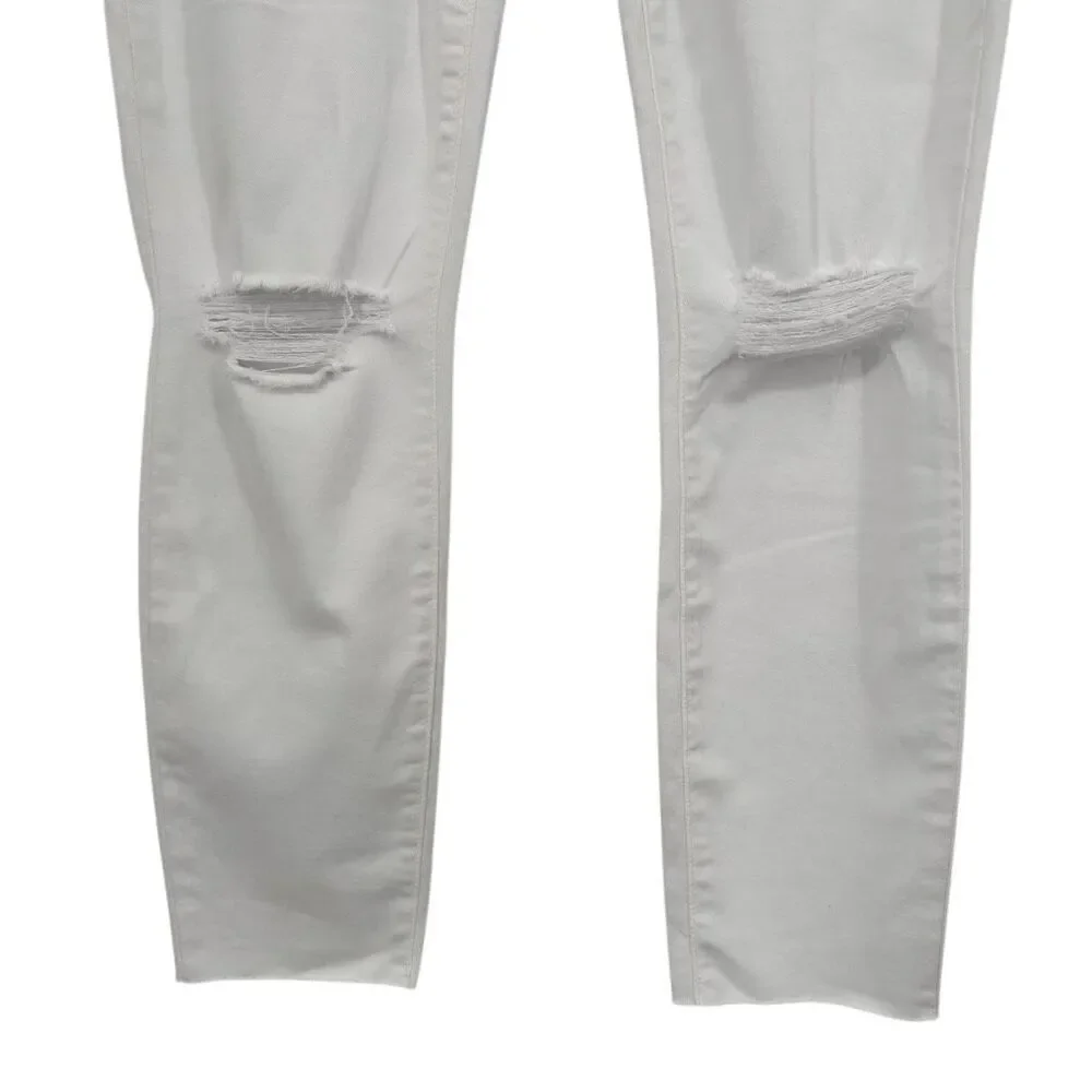 Paige VERDUGO CROP Artica White‎ Destructed Jeans Size 28 NWT